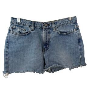 Ralph Lauren Cut Off Denim Shorts Womens Size 4 Mid Rise Blue Polo Jeans Company